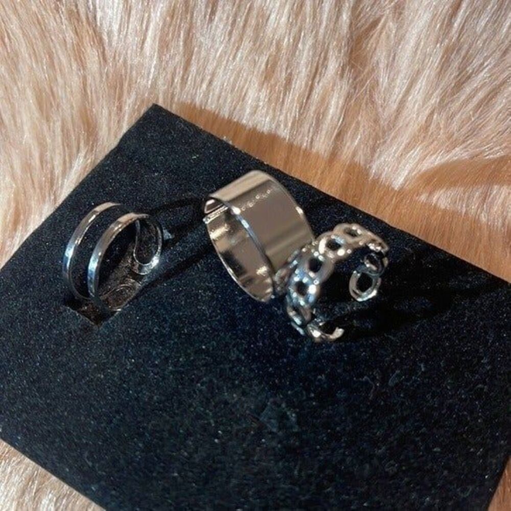 3-Piece‎ set Stainless Steel Adjustable Rings NWT - Picture 8 of 12